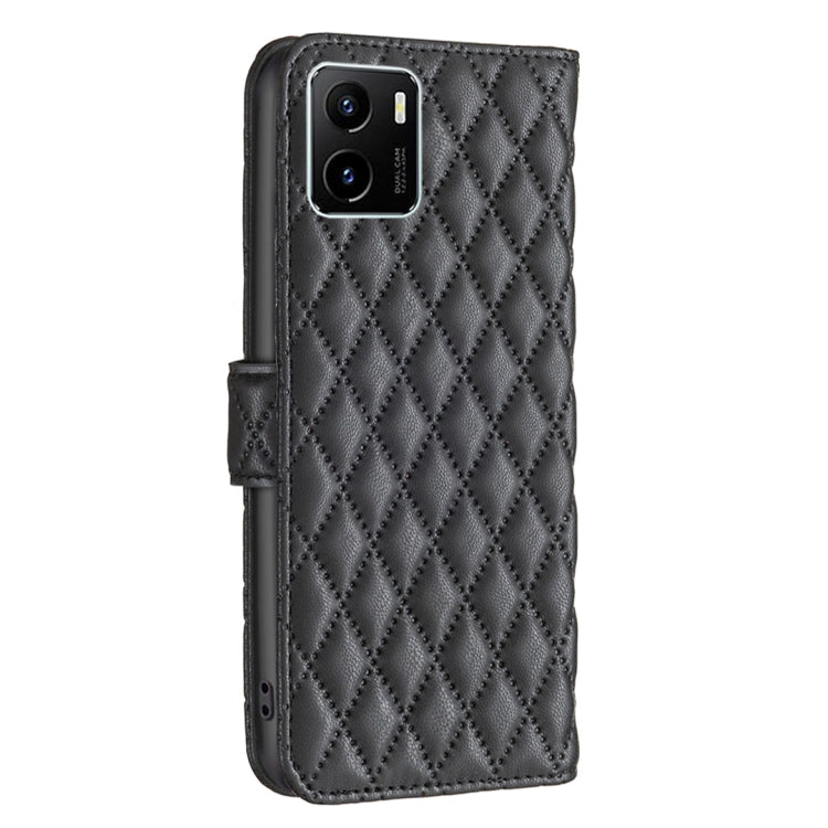 For vivo Y15s Diamond Lattice Wallet Leather Flip Phone Case