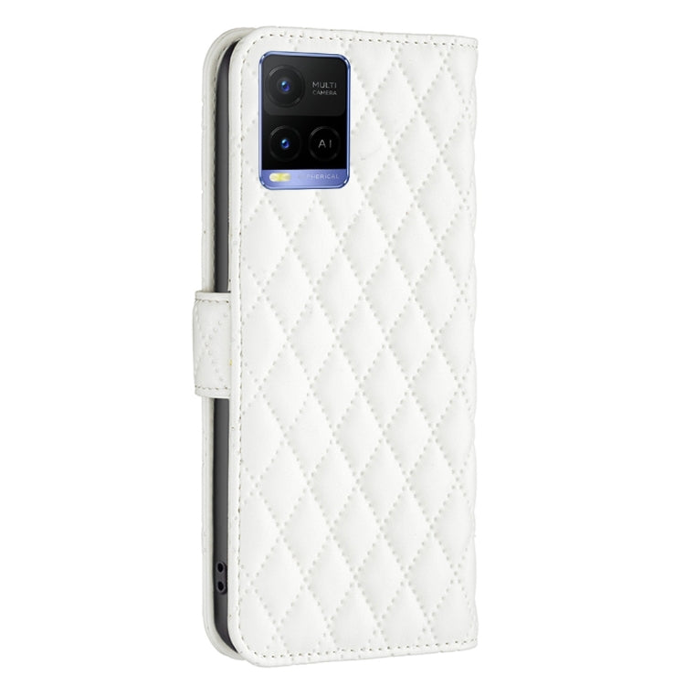 For vivo Y21 / Y17 / Y21s Diamond Lattice Wallet Leather Flip Phone Case