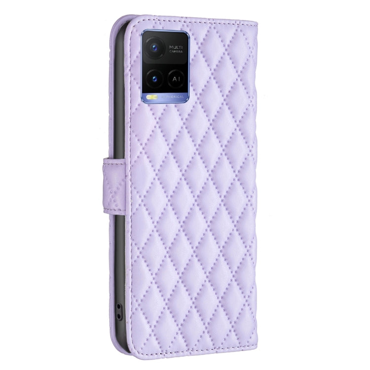 For vivo Y21 / Y17 / Y21s Diamond Lattice Wallet Leather Flip Phone Case