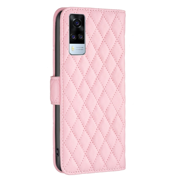 For vivo Y51 2020 / Y51a / Y51s Diamond Lattice Wallet Leather Flip Phone Case