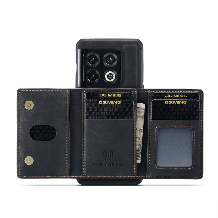 For OnePlus 10 Pro DG.MING M2 Series 3-Fold Multi Card Bag Phone Case