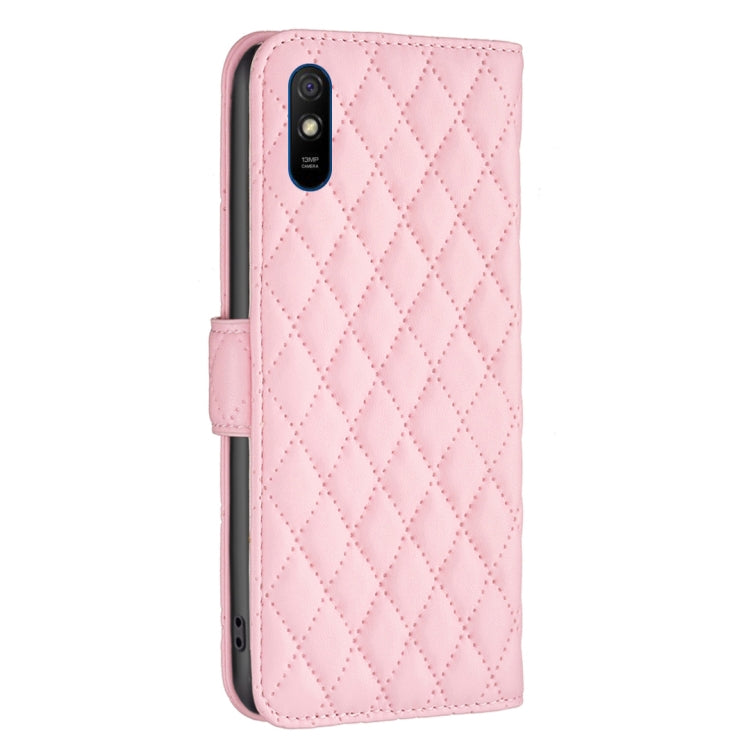 For Xiaomi Redmi 9A Diamond Lattice Wallet Leather Flip Phone Case