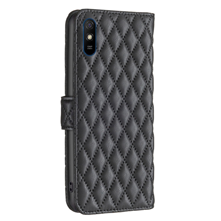 For Xiaomi Redmi 9A Diamond Lattice Wallet Leather Flip Phone Case