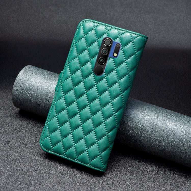 For Xiaomi Redmi 9 Diamond Lattice Wallet Leather Flip Phone Case