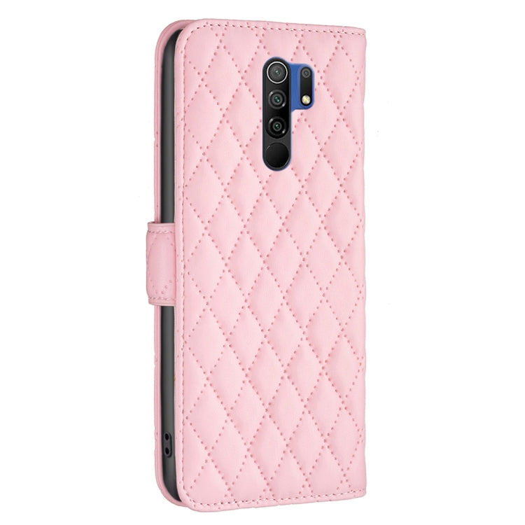 For Xiaomi Redmi 9 Diamond Lattice Wallet Leather Flip Phone Case
