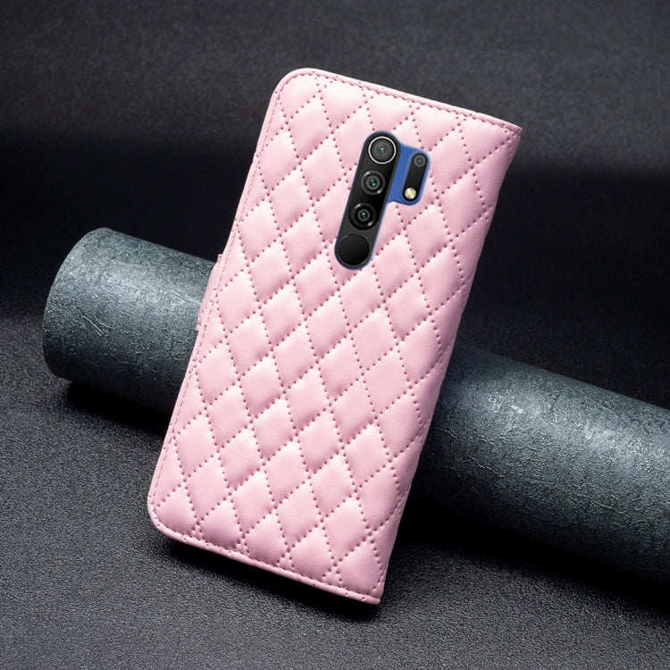 For Xiaomi Redmi 9 Diamond Lattice Wallet Leather Flip Phone Case