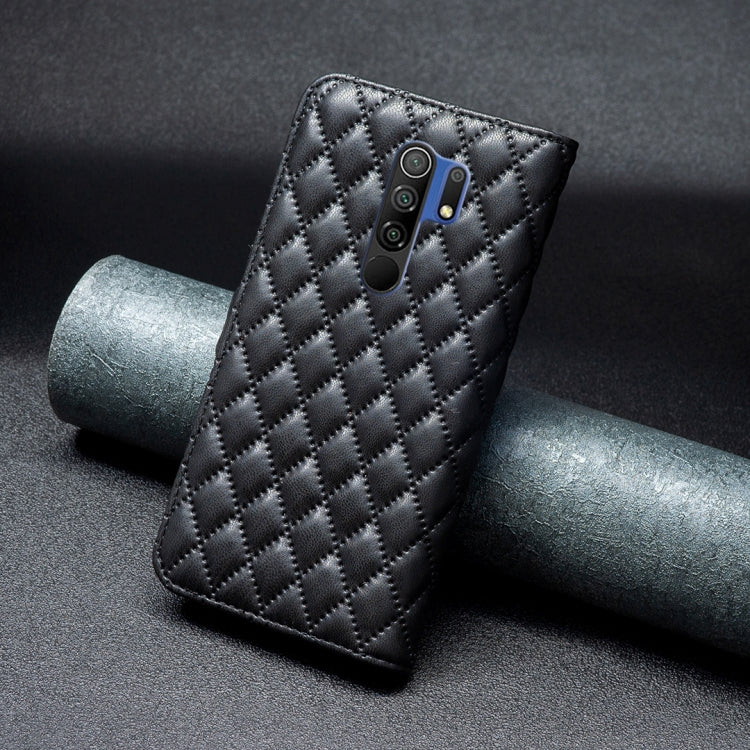For Xiaomi Redmi 9 Diamond Lattice Wallet Leather Flip Phone Case