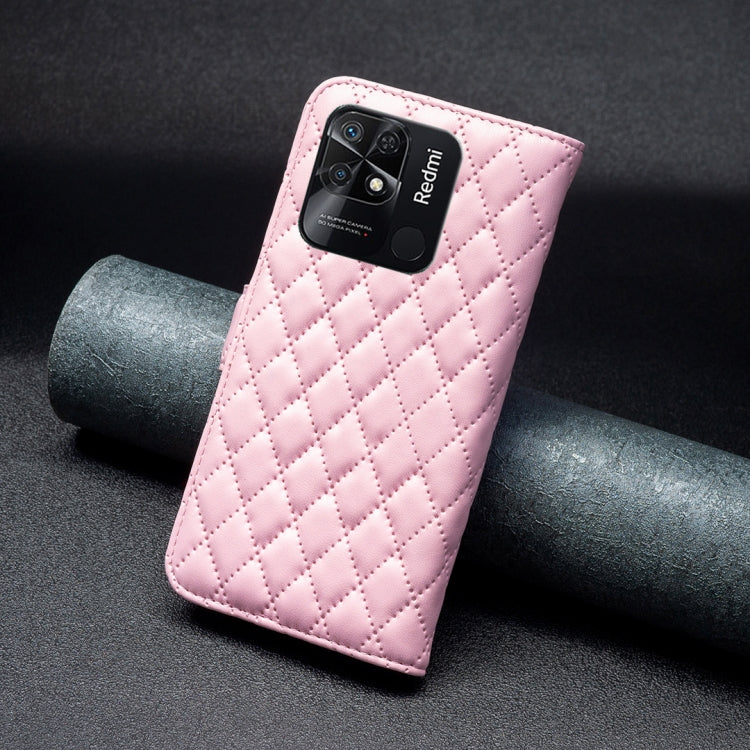 For Xiaomi Redmi 10C Diamond Lattice Wallet Leather Flip Phone Case