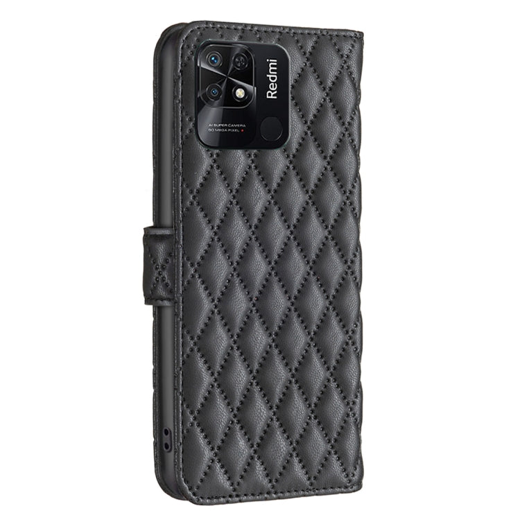 For Xiaomi Redmi 10C Diamond Lattice Wallet Leather Flip Phone Case