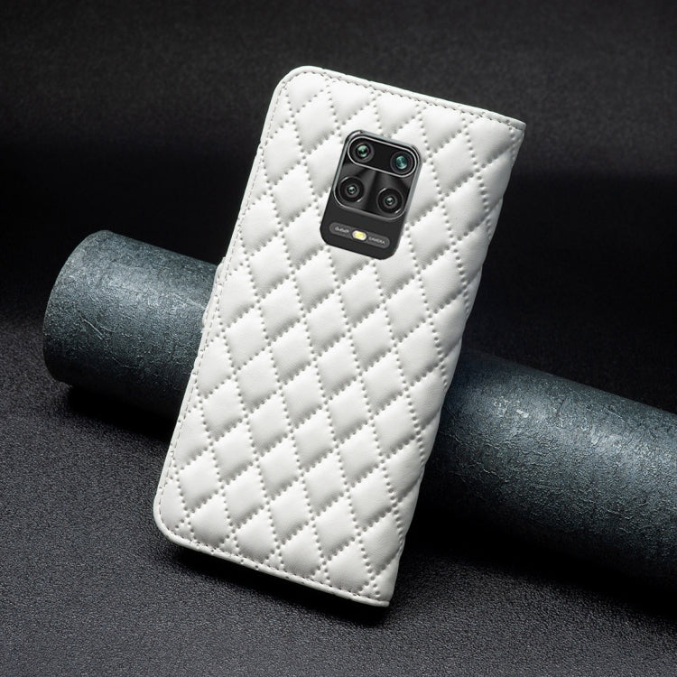For Xiaomi Redmi Note 9 Pro Max Diamond Lattice Wallet Leather Flip Phone Case