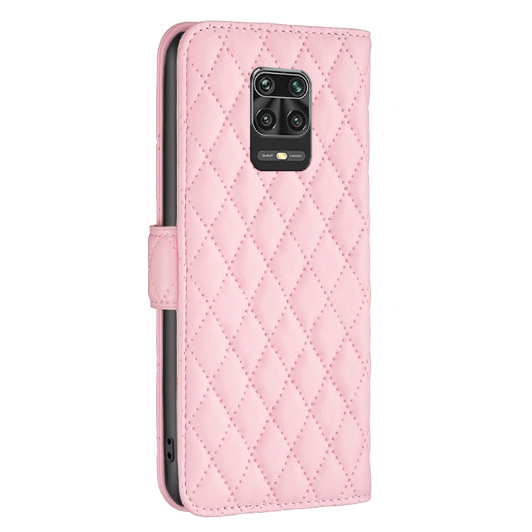 For Xiaomi Redmi Note 9 Pro Max Diamond Lattice Wallet Leather Flip Phone Case