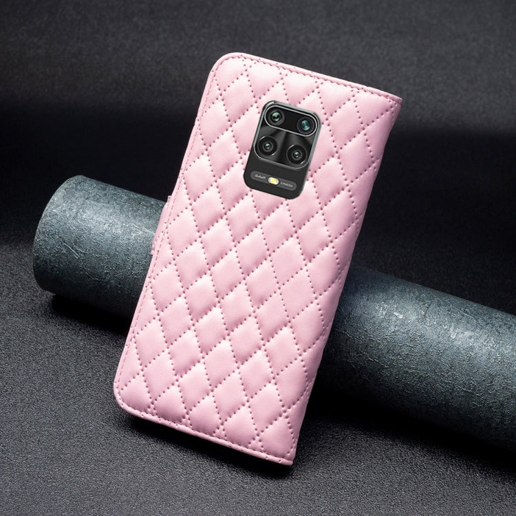For Xiaomi Redmi Note 9 Pro Max Diamond Lattice Wallet Leather Flip Phone Case