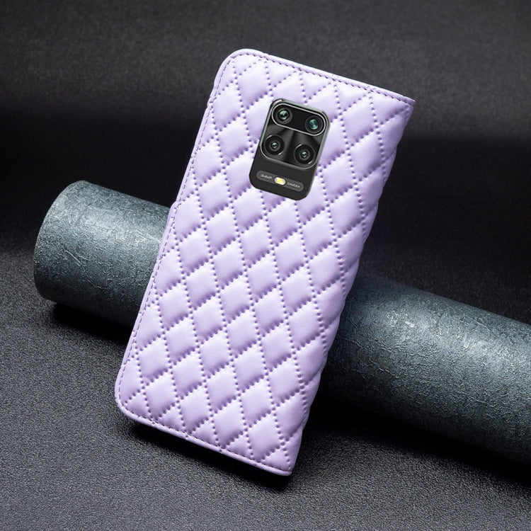 For Xiaomi Redmi Note 9 Pro Max Diamond Lattice Wallet Leather Flip Phone Case