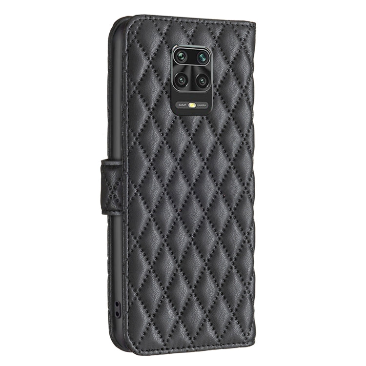 For Xiaomi Redmi Note 9 Pro Max Diamond Lattice Wallet Leather Flip Phone Case