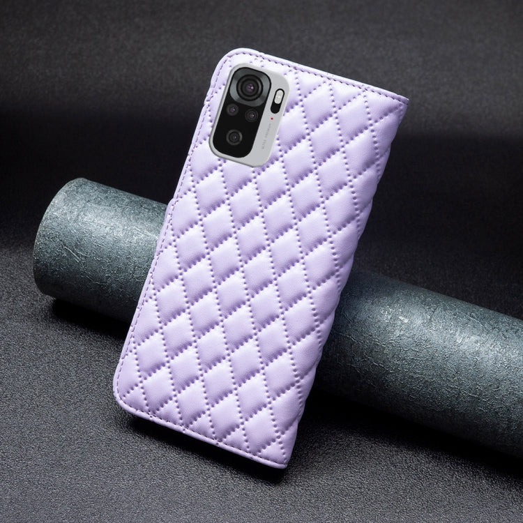 For Xiaomi Redmi Note 10 4G / 10S Diamond Lattice Wallet Leather Flip Phone Case