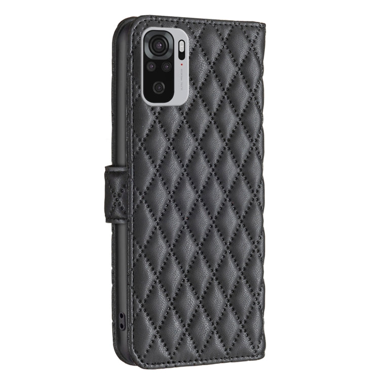 For Xiaomi Redmi Note 10 4G / 10S Diamond Lattice Wallet Leather Flip Phone Case