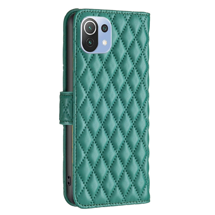 For Xiaomi Mi 11 Lite Diamond Lattice Wallet Leather Flip Phone Case