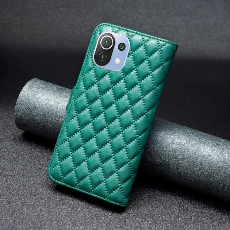 For Xiaomi Mi 11 Lite Diamond Lattice Wallet Leather Flip Phone Case