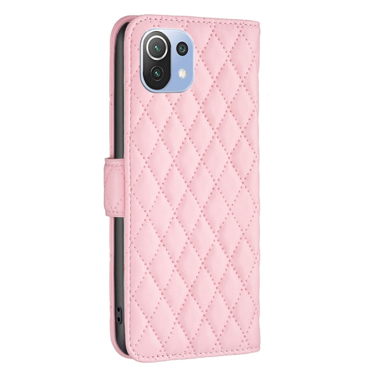 For Xiaomi Mi 11 Lite Diamond Lattice Wallet Leather Flip Phone Case