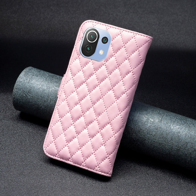 For Xiaomi Mi 11 Lite Diamond Lattice Wallet Leather Flip Phone Case