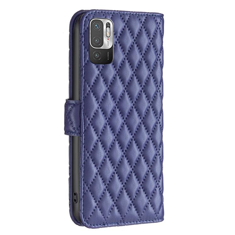For Xiaomi Poco M3 Pro/Redmi Note 10 5G/10T 5G Diamond Lattice Wallet Leather Flip Phone Case