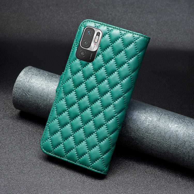 For Xiaomi Poco M3 Pro/Redmi Note 10 5G/10T 5G Diamond Lattice Wallet Leather Flip Phone Case