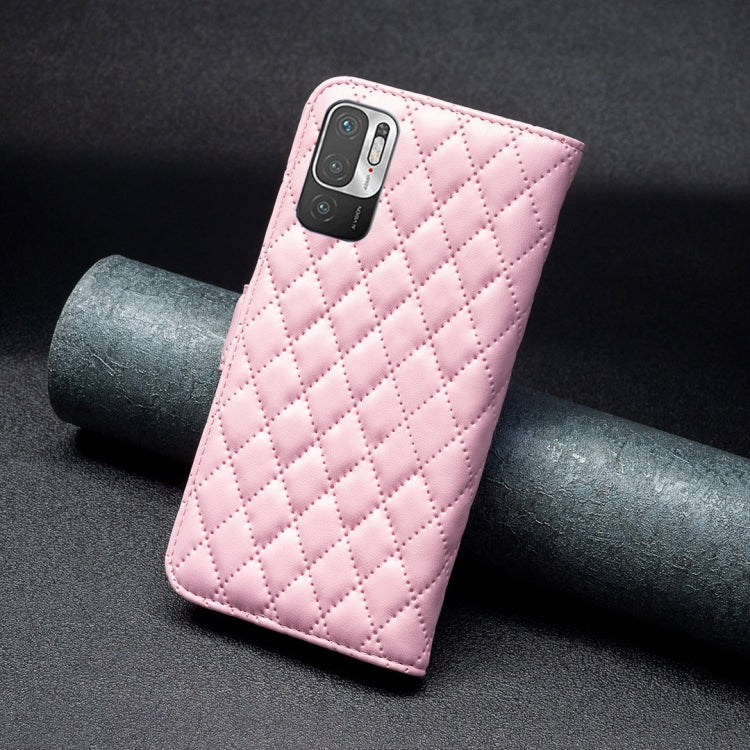 For Xiaomi Poco M3 Pro/Redmi Note 10 5G/10T 5G Diamond Lattice Wallet Leather Flip Phone Case