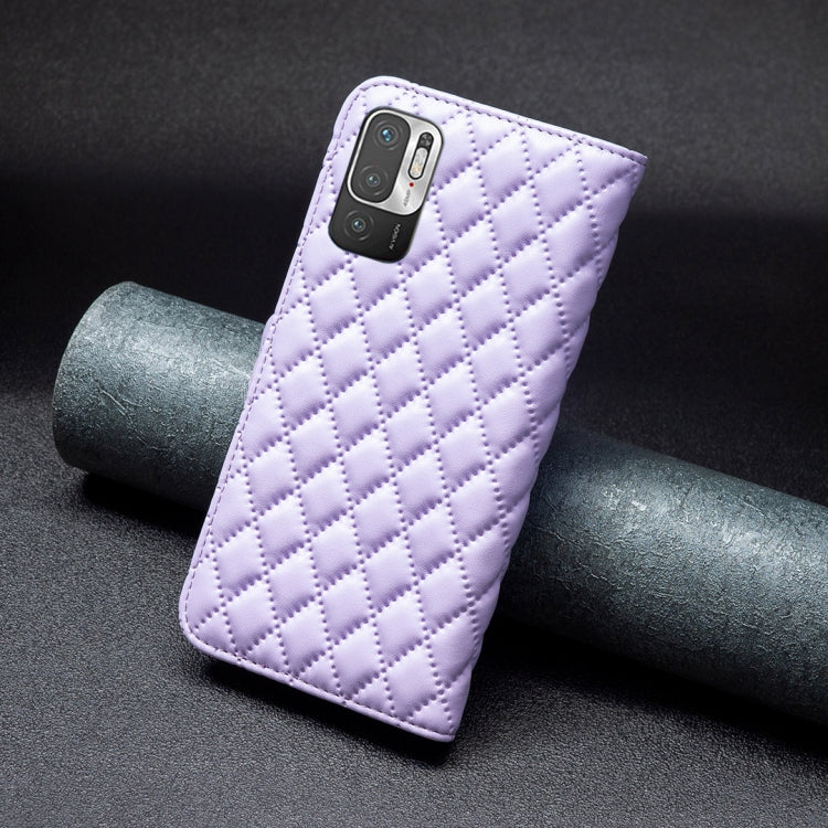 For Xiaomi Poco M3 Pro/Redmi Note 10 5G/10T 5G Diamond Lattice Wallet Leather Flip Phone Case