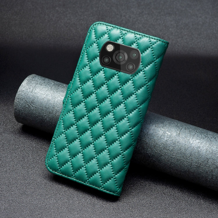 For Xiaomi Poco X3 / X3 NFC Diamond Lattice Wallet Leather Flip Phone Case