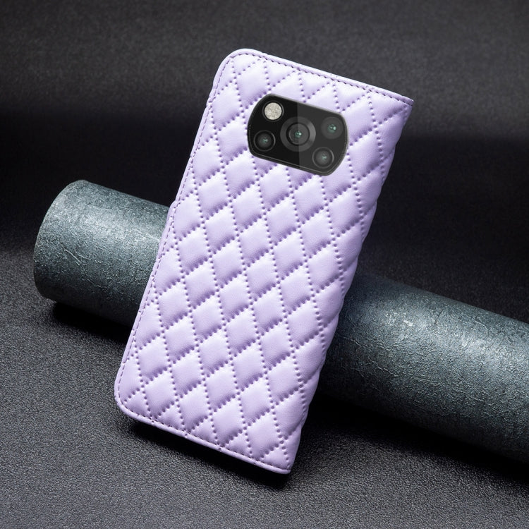 For Xiaomi Poco X3 / X3 NFC Diamond Lattice Wallet Leather Flip Phone Case