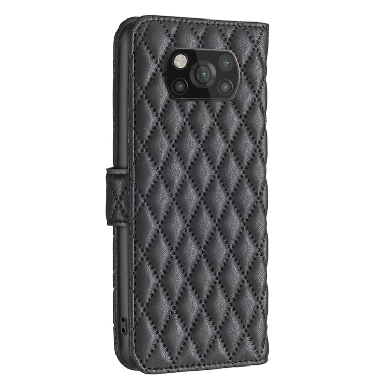 For Xiaomi Poco X3 / X3 NFC Diamond Lattice Wallet Leather Flip Phone Case