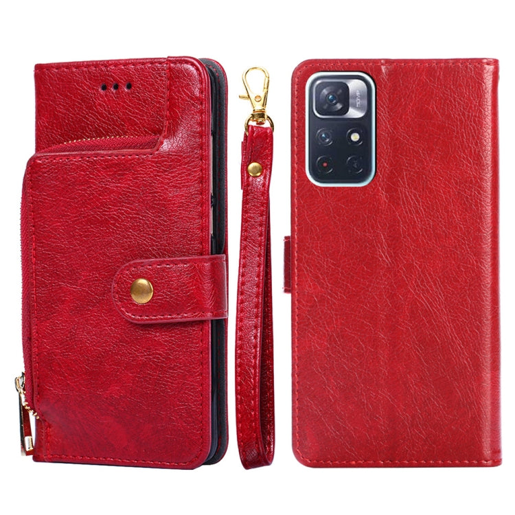 For Xiaomi Redmi Note 11 5G/Xiaomi Poco M4 Pro 5G Zipper Bag PU + TPU Horizontal Flip Leather Phone Case
