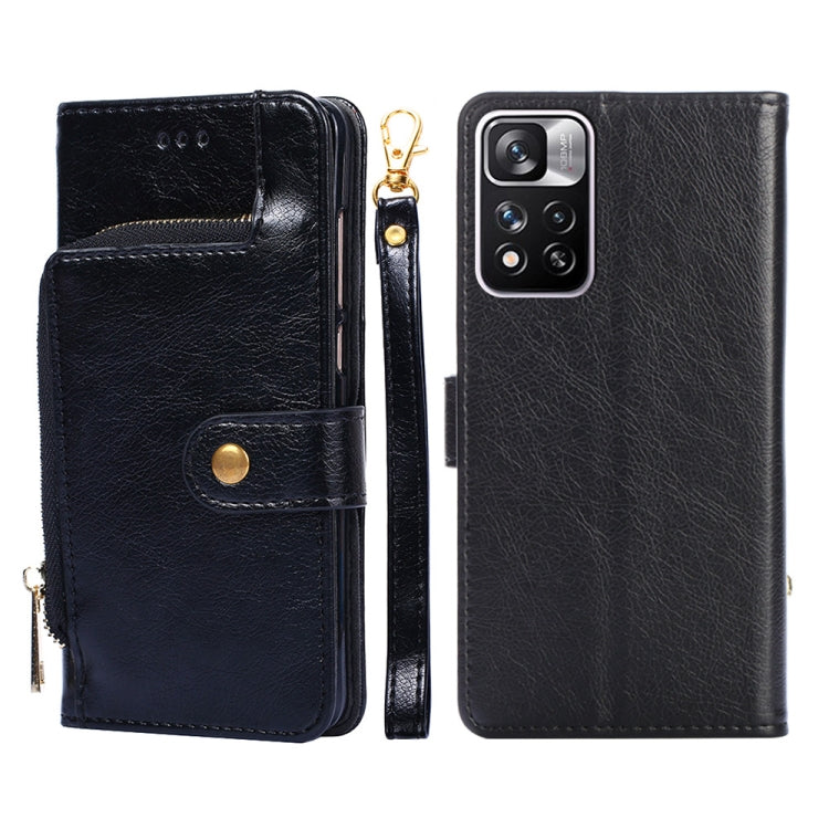 For Xiaomi Redmi Note 11 Pro 5G/Note 11 Pro+ 5G Zipper Bag PU + TPU Horizontal Flip Leather Phone Case