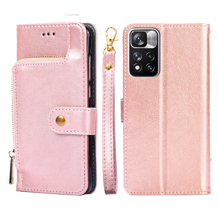 For Xiaomi Redmi Note 11 Pro 5G/Note 11 Pro+ 5G Zipper Bag PU + TPU Horizontal Flip Leather Phone Case