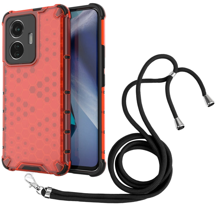 For vivo T1 44W Lanyard Honeycomb Phone Case