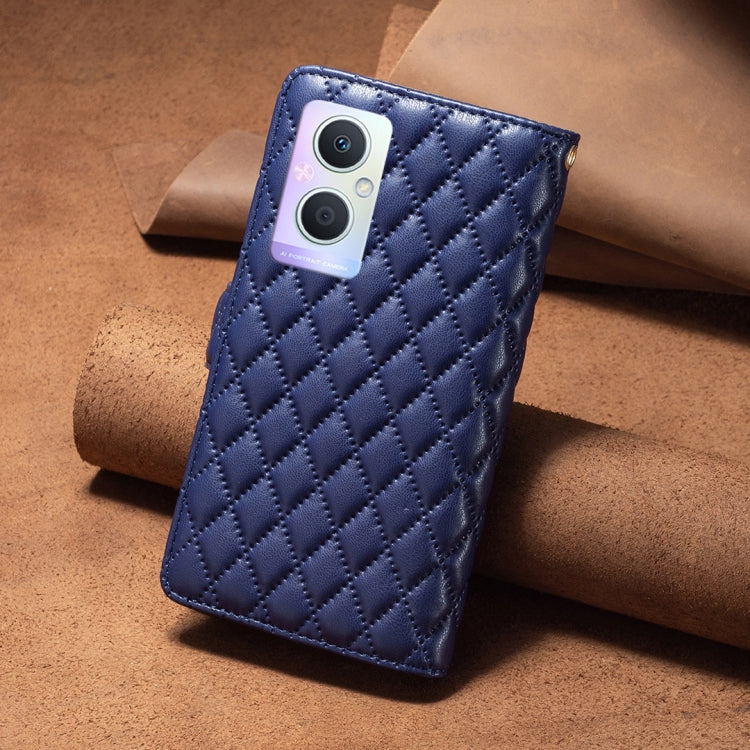 For OPPO A96 5G / Reno7 Z Diamond Lattice Zipper Wallet Leather Flip Phone Case