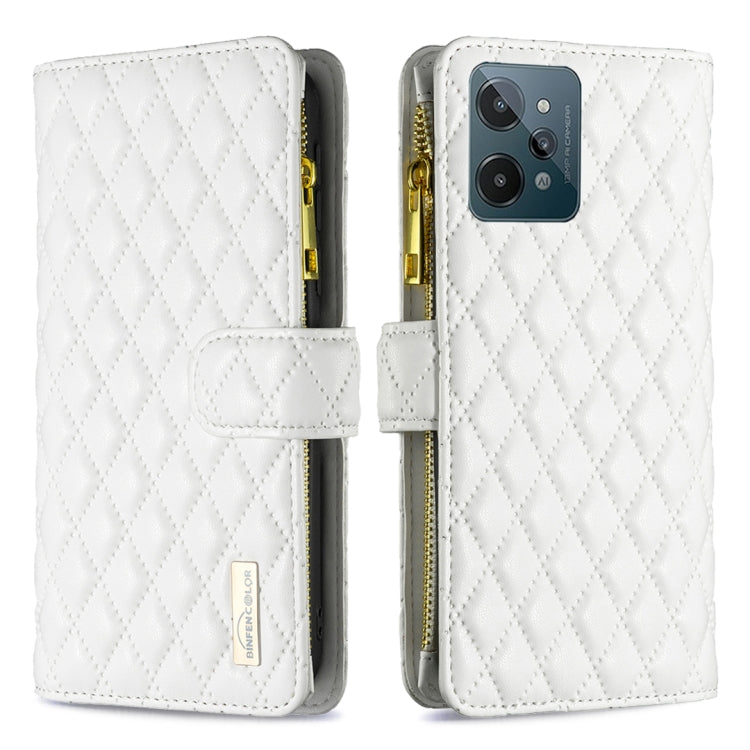 For OPPO Realme C31 Diamond Lattice Zipper Wallet Leather Flip Phone Case