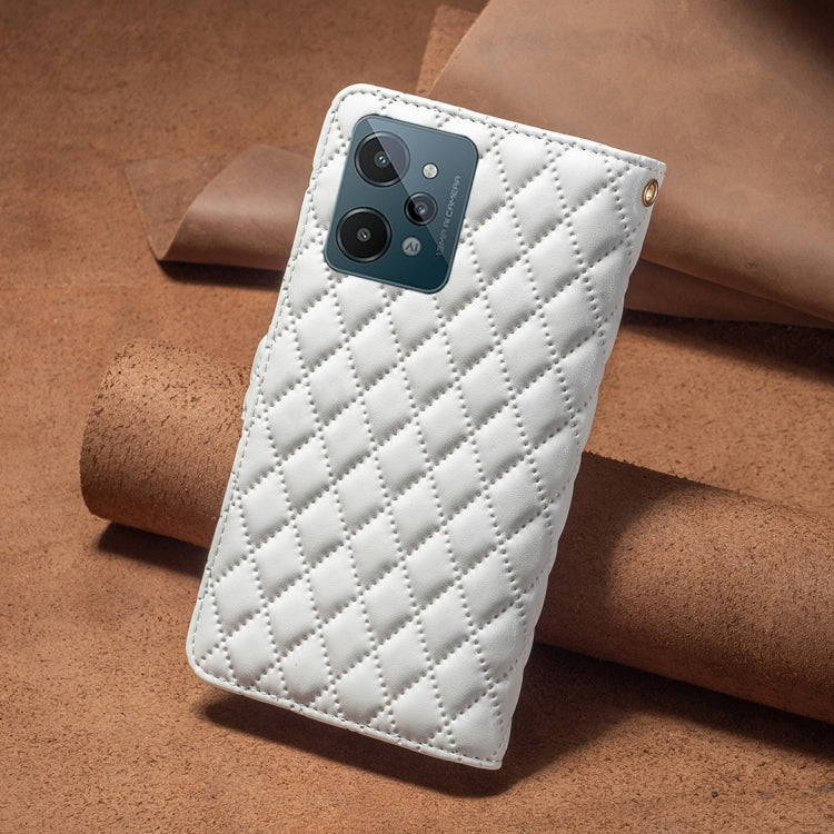 For OPPO Realme C31 Diamond Lattice Zipper Wallet Leather Flip Phone Case