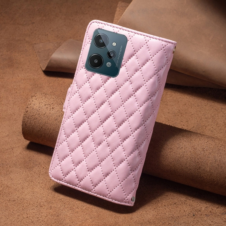 For OPPO Realme C31 Diamond Lattice Zipper Wallet Leather Flip Phone Case