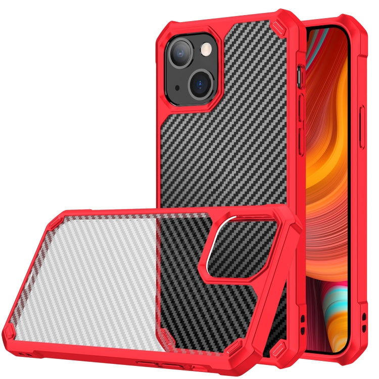 For iPhone 14 Plus Carbon Fiber Acrylic Shockproof Phone Case