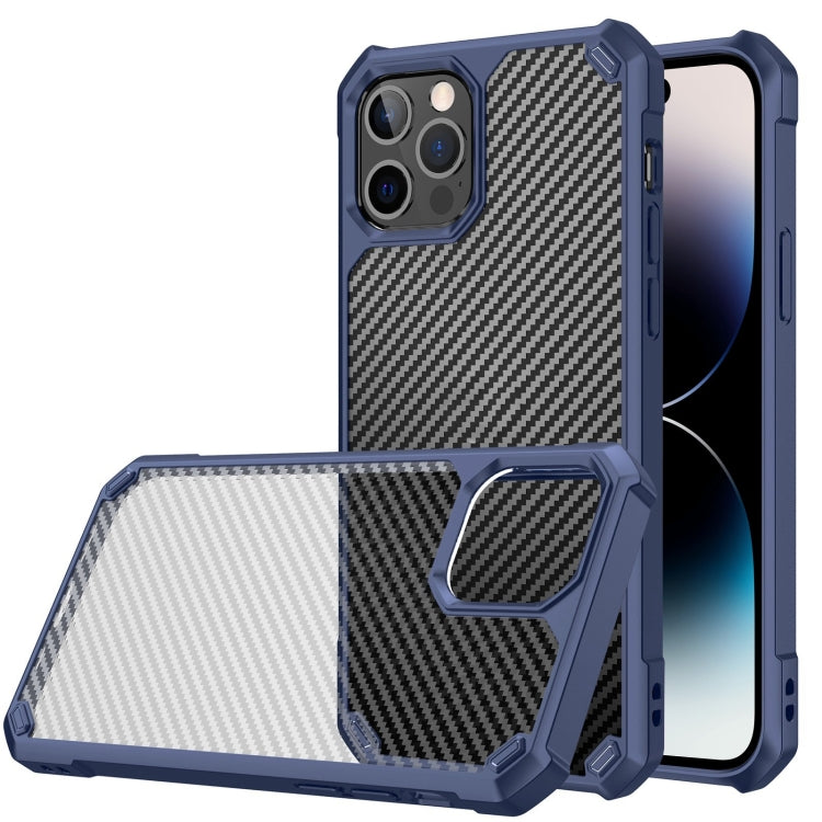 For iPhone 14 Pro Max Carbon Fiber Acrylic Shockproof Phone Case