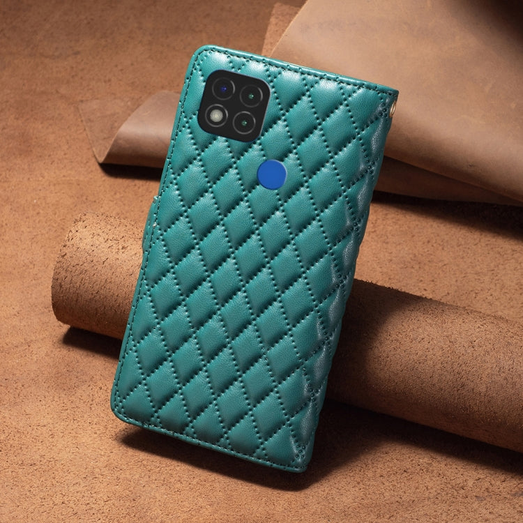 For Xiaomi Redmi 9C / 10A / Poco C31 Diamond Lattice Zipper Wallet Leather Flip Phone Case