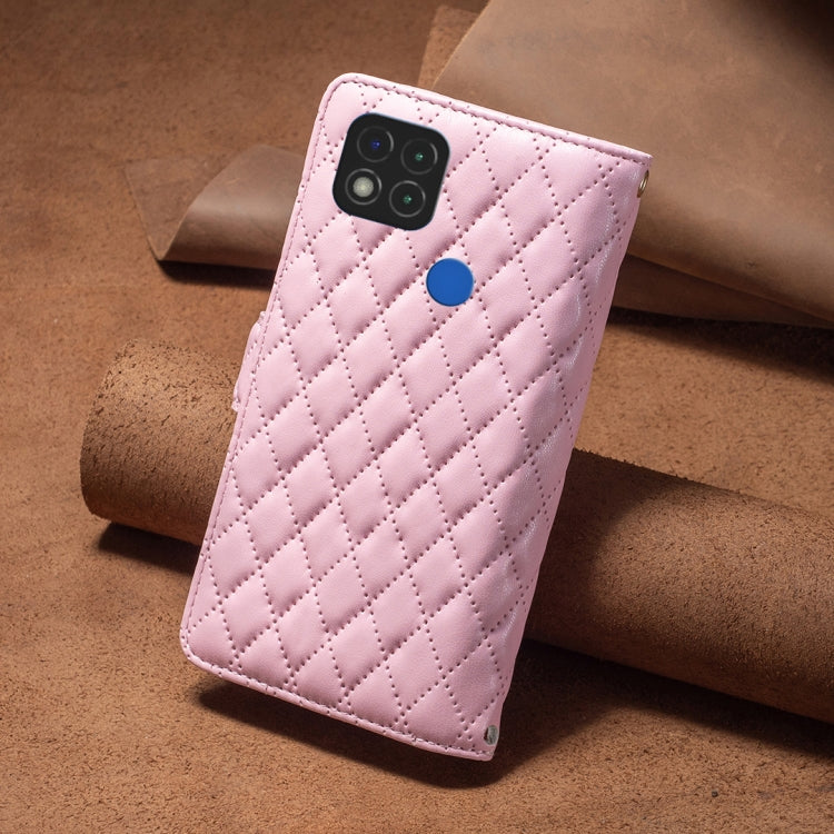 For Xiaomi Redmi 9C / 10A / Poco C31 Diamond Lattice Zipper Wallet Leather Flip Phone Case