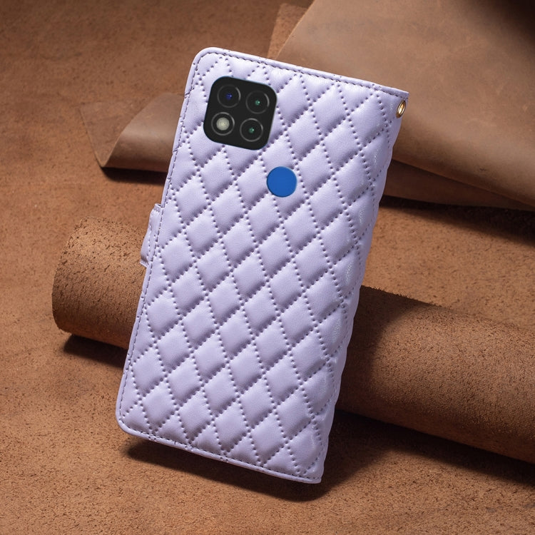 For Xiaomi Redmi 9C / 10A / Poco C31 Diamond Lattice Zipper Wallet Leather Flip Phone Case