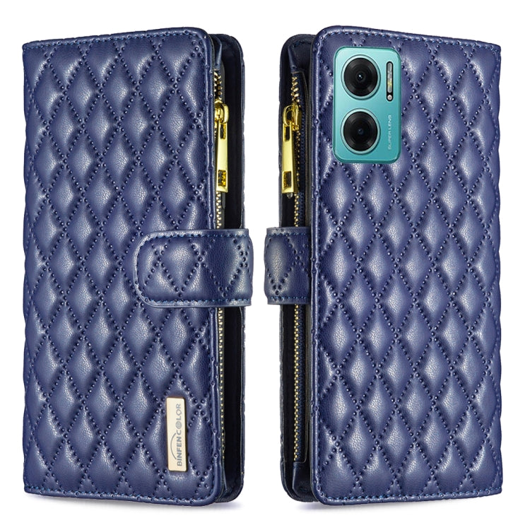 For Xiaomi Redmi 10 5G / Note 11E Diamond Lattice Zipper Wallet Leather Flip Phone Case
