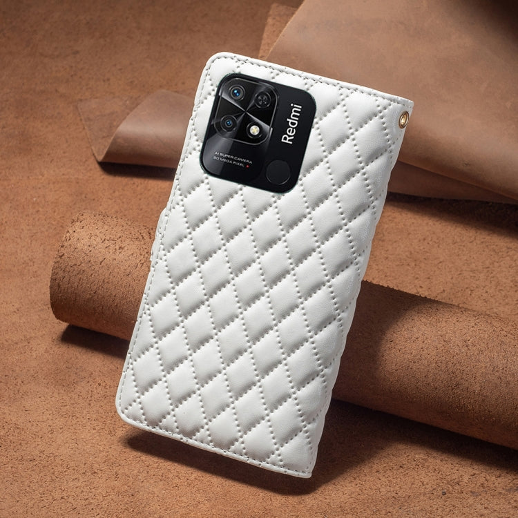 For Xiaomi Redmi 10C Diamond Lattice Zipper Wallet Leather Flip Phone Case