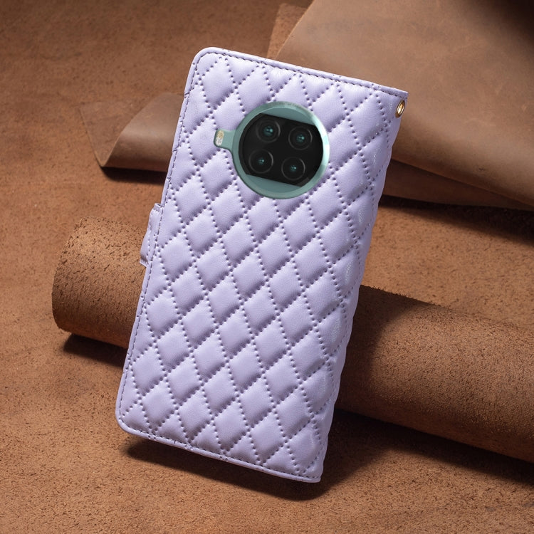 For Xiaomi Mi 10T Lite 5G Diamond Lattice Zipper Wallet Leather Flip Phone Case