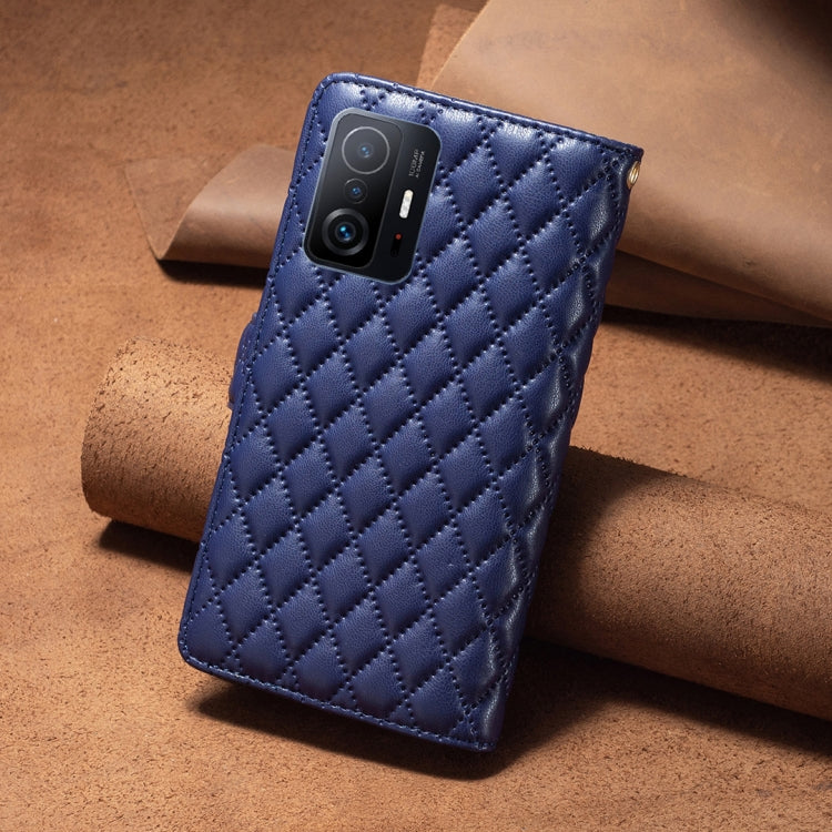 For Xiaomi 11T / 11T Pro Diamond Lattice Zipper Wallet Leather Flip Phone Case