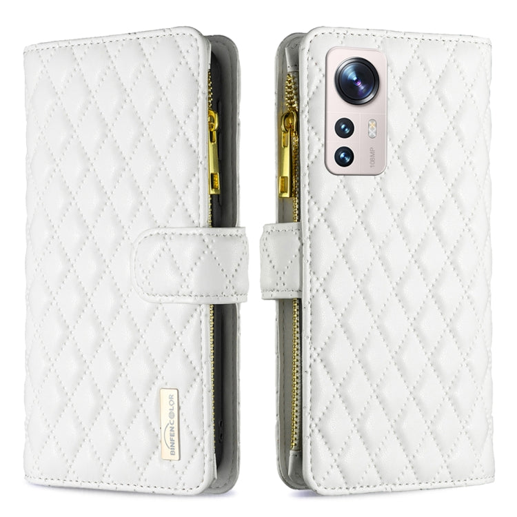 For Xiaomi 12 Lite Diamond Lattice Zipper Wallet Leather Flip Phone Case
