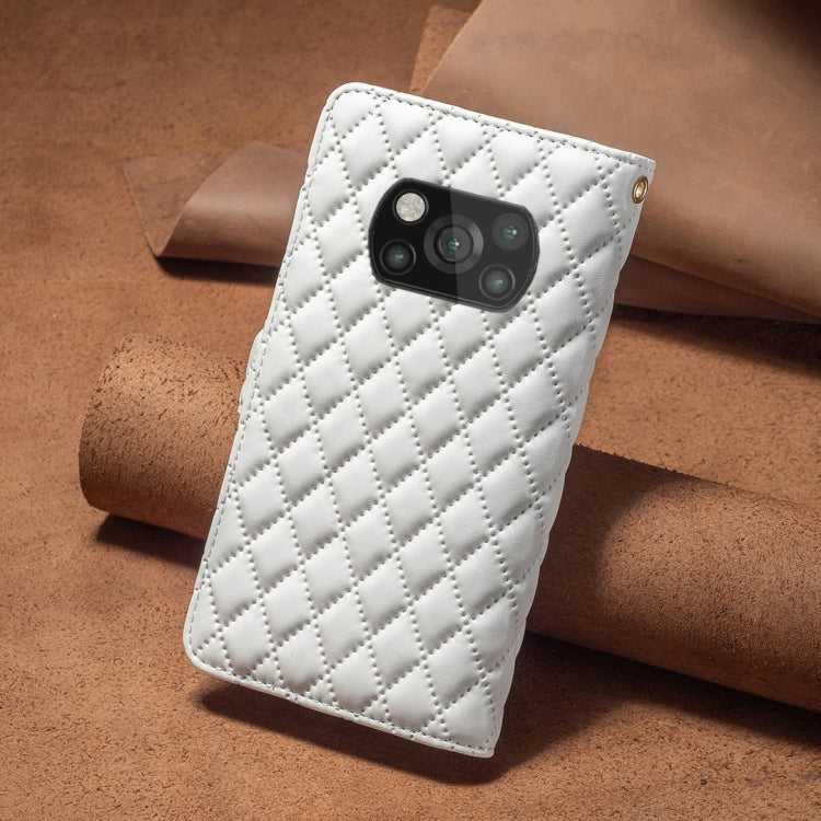 For Xiaomi Poco X3 / X3 NFC Diamond Lattice Zipper Wallet Leather Flip Phone Case